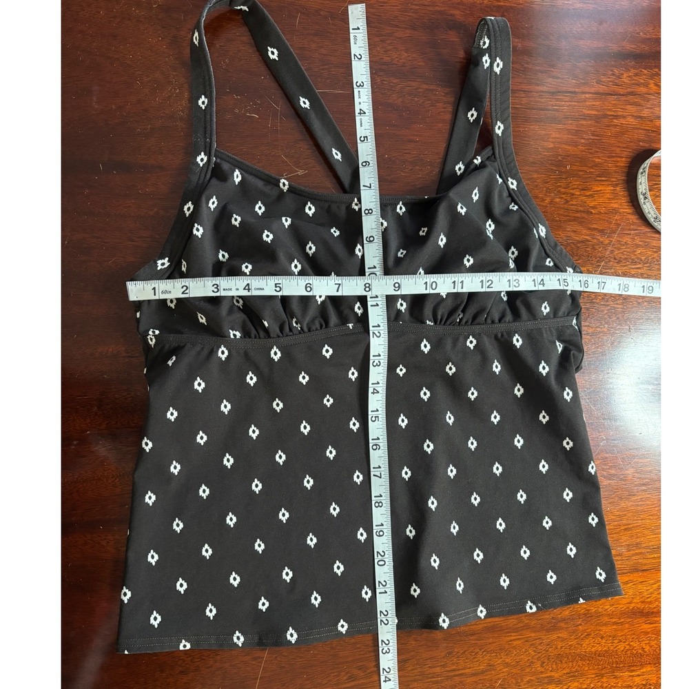 Lands' End Womens Soft Black Underwire Tankini Top 12 Underwire - Picture 6 of 7